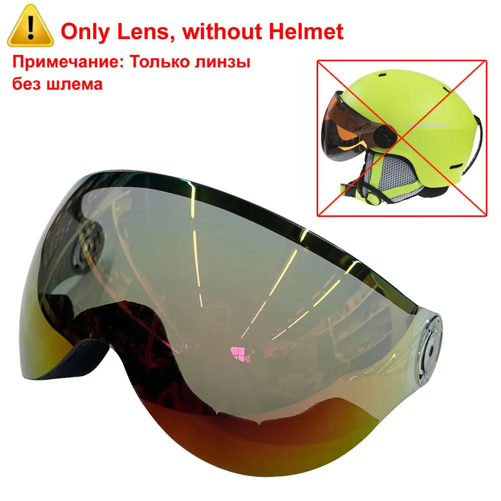 MOON Skiing Helmet Integrally-Molded PC+EPS Goggles Ski Helmet Outdoor for Adults Kids Sport Ski Snowboard Skateboard Helmets