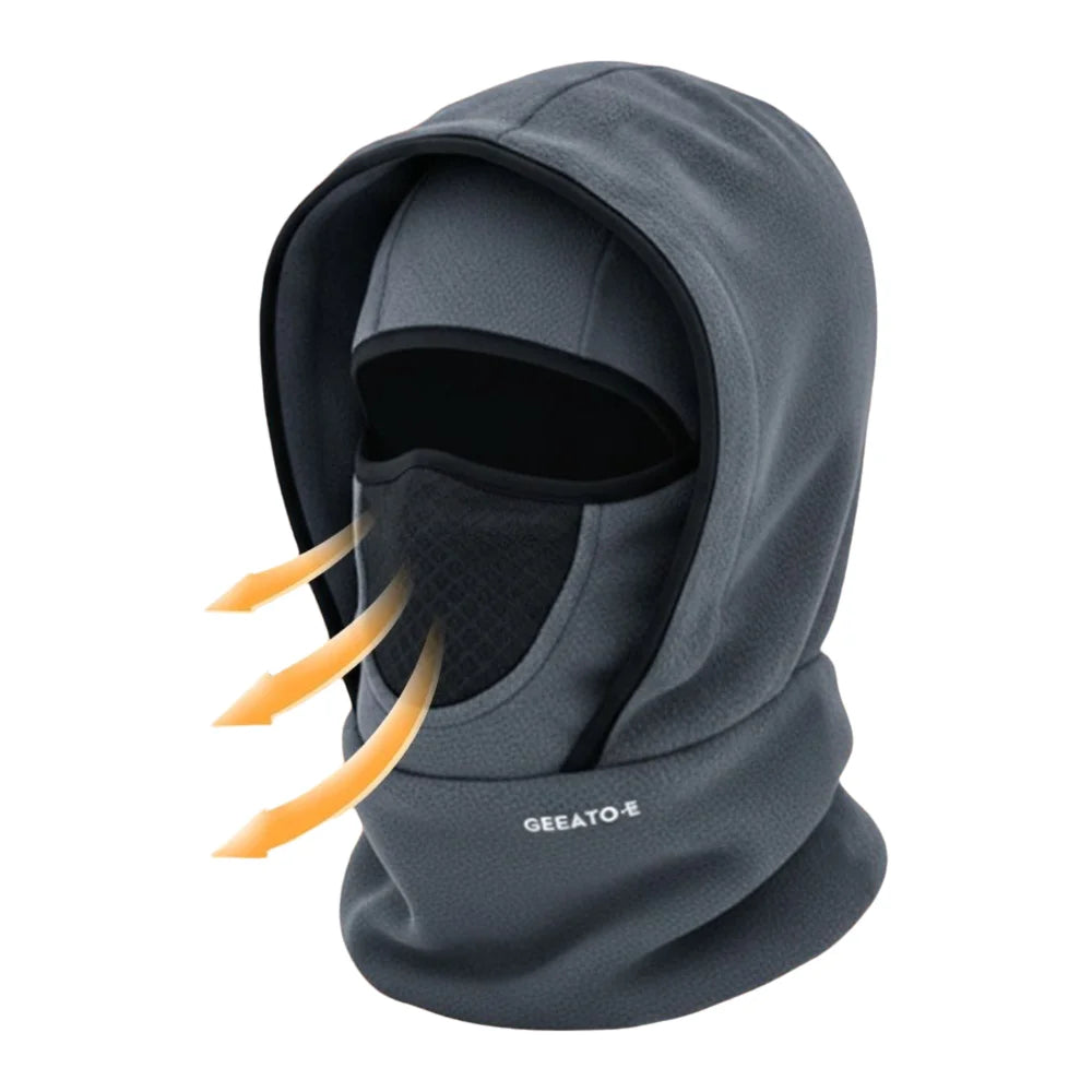 Waterproof Polar Fleece Balaclava Hat Thermal Cycling Skiing Hooded Neck Warmer for Cold Weather Face Neck Warmer Beanie Cap