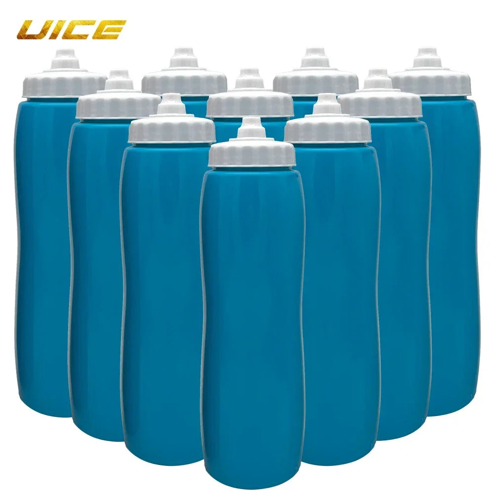 Ice Hockey Bottle Bucket 10pcs Hockey Water Bottle 1000ml Team Sports Bottle BPA Free For Ice Hockey Lacrosse Football Equipment