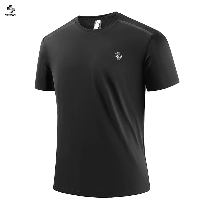 SBWL Summer Men's Breathable Fitness Quick Drying T-Shirt Fashion High Quality Leisure Outdoor Running Short Sleeve Gym Tops